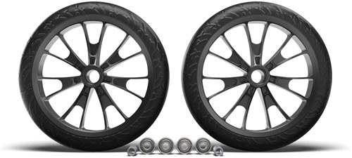 Hudora jeu de roues de remplacement trottinette BigWheel 205 noir pneus sportifs