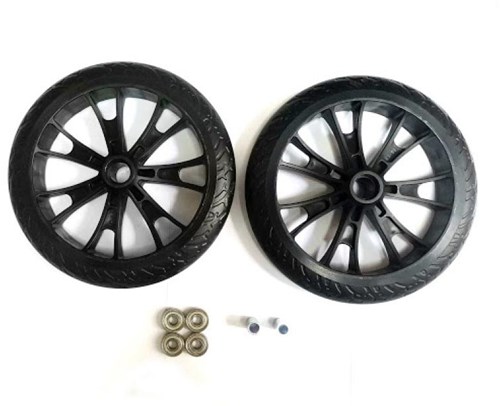 Hudora jeu de roues de remplacement trottinette BigWheel 205 noir pneus sportifs-2