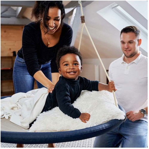 Hudora Nestschaukel Lounge 90 cm Midnight - Gartenschaukel für Kinder-3