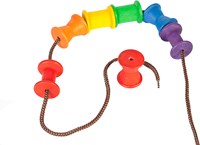 Grapat jouets bobines bois couleurs arc-en-ciel 18 pièces éducatif