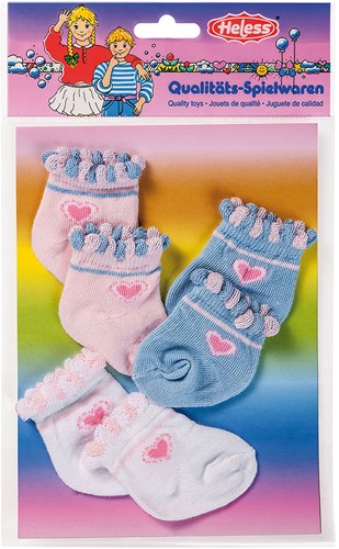 Heless chaussettes pour poupées - chaussettes pour poupées 35-46 cm - 3 paires