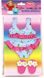 Heless bikini flamant rose pour poupée avec sandales - maillot de bain pour poupée 28-35cm