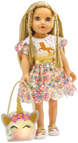 Heless robe de poupée pailletée licorne Goldy 35-45cm - jouet fantastique-3
