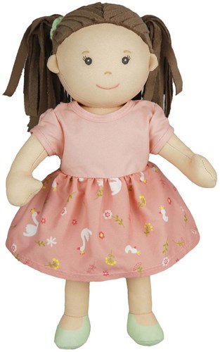 Heless Puppe Lucie 32 cm weiche Stoffpuppe mit Kleid und frisierbarem Haar