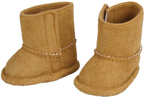 Bottes pour poupée Heless suédine marron 30-34 cm fermeture velcro