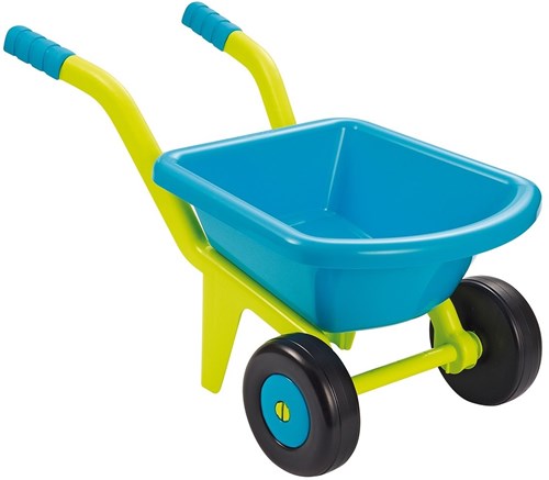 Ecoiffier brouette jouet bleu-vert avec 2 roues plastique