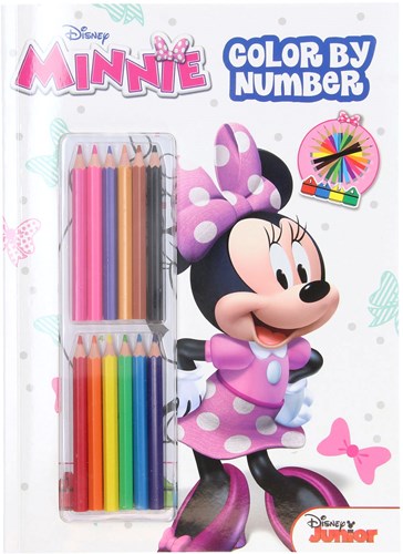 Boek Specials Nederland Malbuch Minnie Mouse nach Zahlen mit Buntstiften