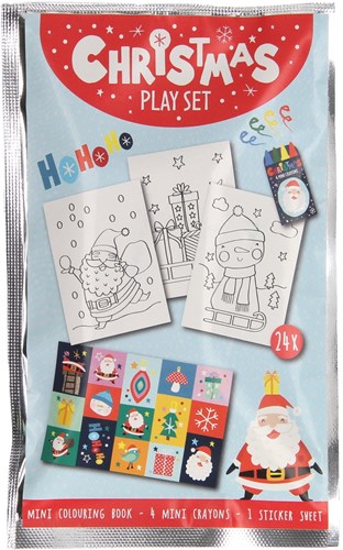 Set de coloriage de Noël avec livre, crayons de cire et planche de stickers