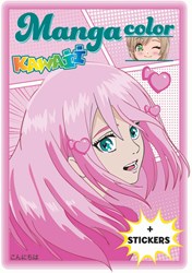 Boek Specials Nederland Malbuch Manga Kawaii Sticker 64 Seiten rosa