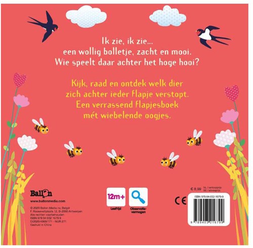 Ballon livre pour enfants livre à rabats Je vois, je vois à la ferme 1+-2