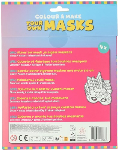 Johntoy Einhorn Bastelset - eigene Masken bemalen - 4 Stück-3