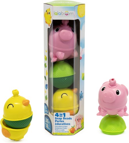 Lalaboom Spielzeug Set Tierperlen Huhn Schwein - Lernspielzeug 6 Stück-2