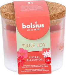 Bolsius bougie parfumée floral blessings en verre avec couvercle en liège 66x83 mm