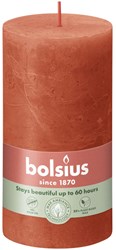 Bolsius bougie pilier rustique orange terreux 13x6,8 cm - longue durée