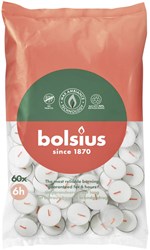 Bolsius bougie chauffe-plat blanche 6h sachet 60 pièces - longue durée