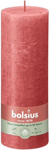 Bolsius bougie pilier rustique Blossom Pink - 19 cm - bougie rose