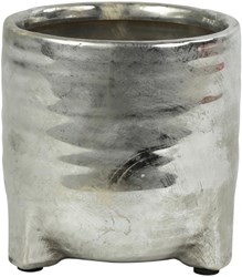 Countryfield Blumentopf silberfarben 14 cm - moderner Pflanzentopf Dekoration