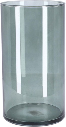 Cilinder Glasvase dunkelgrau transparent H30 D16 modern Dekoration