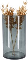 Cilinder Glasvase dunkelgrau transparent H30 D16 modern Dekoration-2