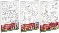 Canvas Schilderen op Nummer Kerstmis - incl 6 kleuren verf en penseel