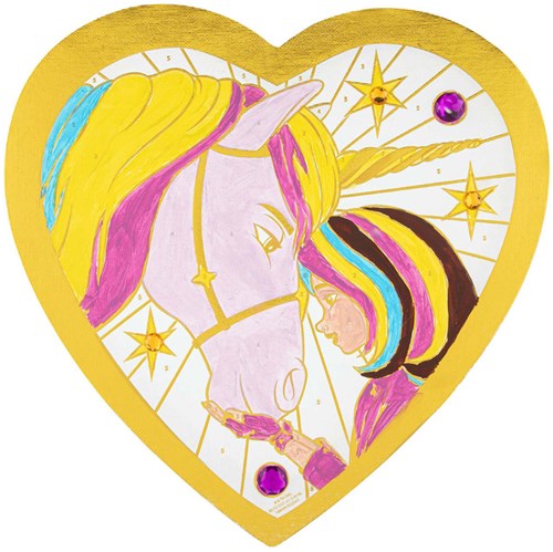 Creative Craft Group peinture par numéros licorne forme cœur avec feuille-3