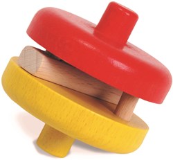 nic disque à hochet jouet rouge jaune - hochet bébé disque en bois