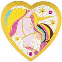 Creative Craft Group peinture par numéros licorne forme cœur avec feuille