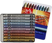 Caran d'Ache set de pastels à l'huile métalliques 10 pièces pour dessin créatif