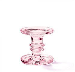 Ambiente Kerzenhalter Glas rosa 11cm - stilvolle Kerzenständer