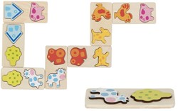 Goki Domino - 3D Bauernhof Lernspiel Kinder Karton