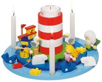 Goki bougeoir anniversaire marin - décoration festive pour table d’enfant-3