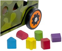 I'm Toy chariot en bois army truck - pousseur - blanc - jouet-2