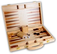 Backgammon Holzspiel Luxus eingelegt klassisches Brettspiel 38x24 cm
