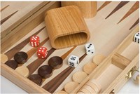 Backgammon Holzspiel Luxus eingelegt klassisches Brettspiel 38x24 cm-3
