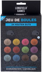 Angel Toys Holz-Jeu de Boules Buts 24 Stück - bunt und natur