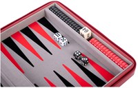 Longfield Games Backgammon Reisespiel 9 Zoll rot Zipper grau schwarz rot-3