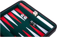Longfield Games Backgammon Reisespiel 9 Zoll schwarz Zipper grün rot weiß-3