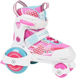 Hudora Rollschuhe verstellbar pink für Kinder Größe 30-33