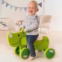Beleduc Laufrad Speedy Rhino - Holz Laufrad grün für Kinder