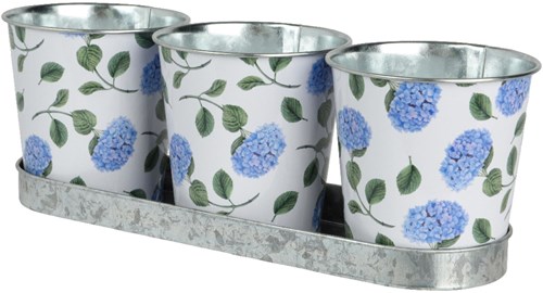 OttoSimon Zink Blumentopf für draußen 10 cm 3er Set Pflanzgefäße