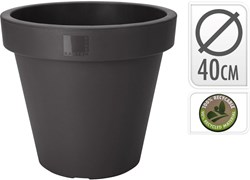 OttoSimon Blumentopf Kunststoff rund 40 cm anthrazit Garten Pflanzgefäß