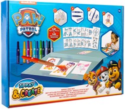 Canenco Paw Patrol Spray Pen Set - Mal- und Bastelbox mit Schablonen und Blasstiften