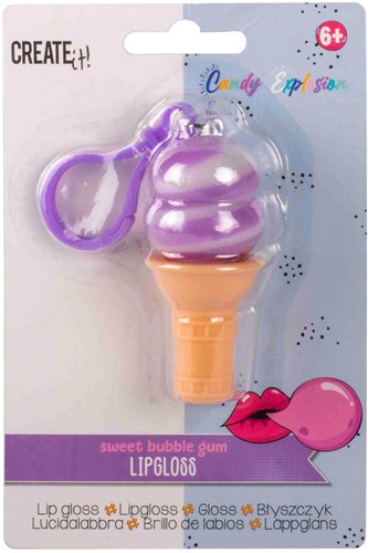 Candy Explosion gloss à lèvres porte-clés glace violet pour enfants-3