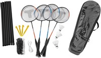Set de badminton pour 4 joueurs avec raquettes, volants et filet-2