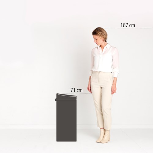 Brabantia poubelle 30L Touch Bin platinum corbeille à déchets-2