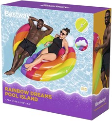 Bestway île gonflable arc-en-ciel cœur 164cm jouet de piscine