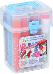 Wachsmalstifte Stempel Set für Kinder - 12 Farben kreatives Spielzeug