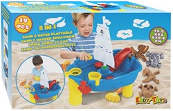Zand und Wassertisch Piratenschiff - Spieltisch mit 19 Zubehörteilen für draußen