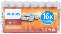 Piles AAA Philips longlife pack avantage 16 pièces - Piles AAA-2
