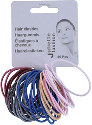 Edco Haargummis Set - 40 Stück - bunte elastische Haargummis